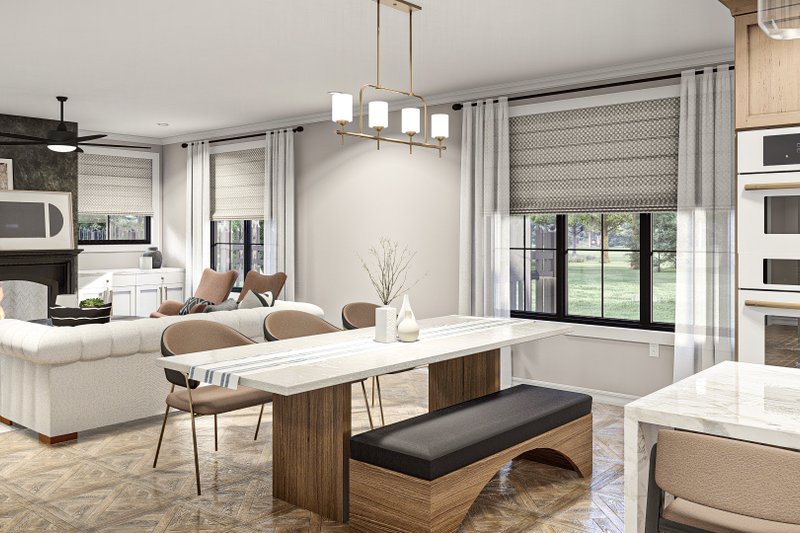 House Blueprint - Interior - Dining Room for Modern House Plan #455-658 - 4 bed, 3.5 bath