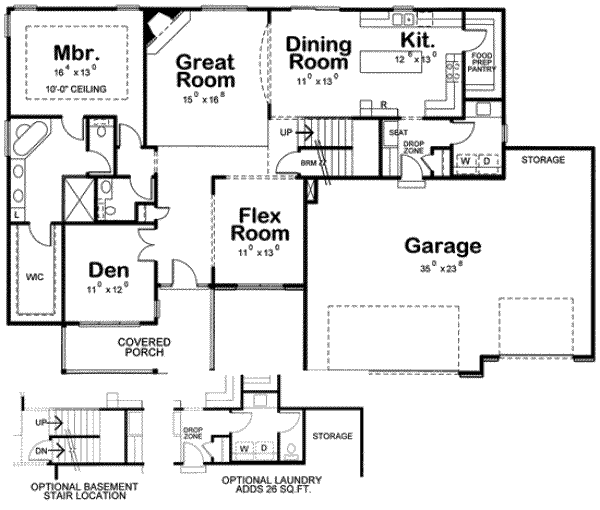 Home Plan - Traditional Floor Plan - Main Floor Plan #20-1787