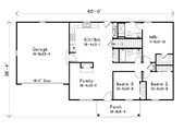 Ranch Style House Plan - 3 Beds 2 Baths 1200 Sq/Ft Plan #22-621 