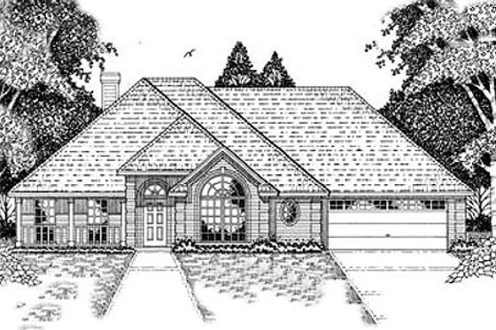 Exterior - Front Elevation for Traditional House Plan #42-207 - 3 bed, 2 bath