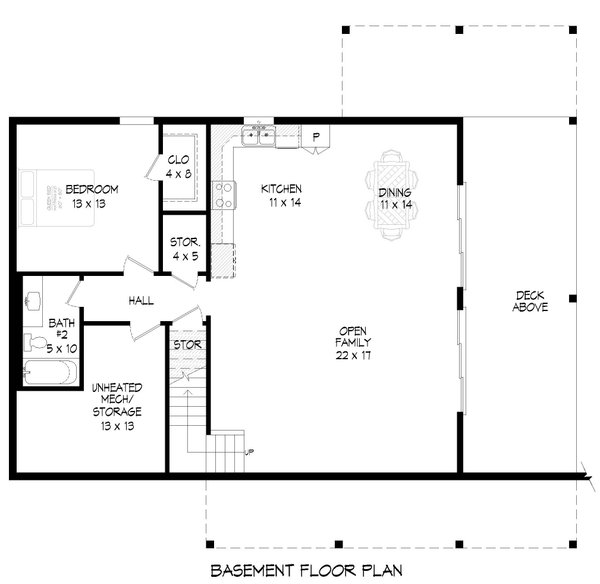 Country Floor Plan - Lower Floor Plan #932-611
