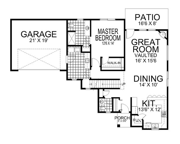 Dream House Plan - Floor Plan - Main Floor for Tudor House Plan #112-290 - 3 bed, 2.5 bath