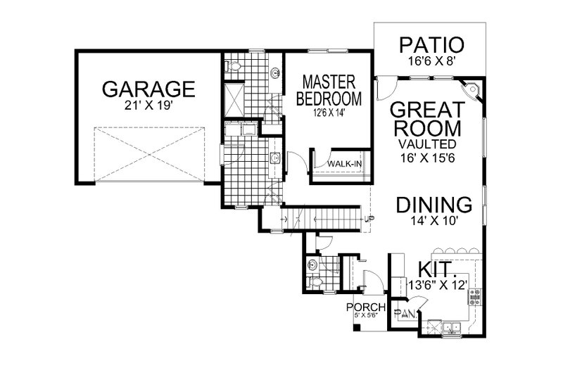 Dream House Plan - Floor Plan - Main Floor for Tudor House Plan #112-290 - 3 bed, 2.5 bath