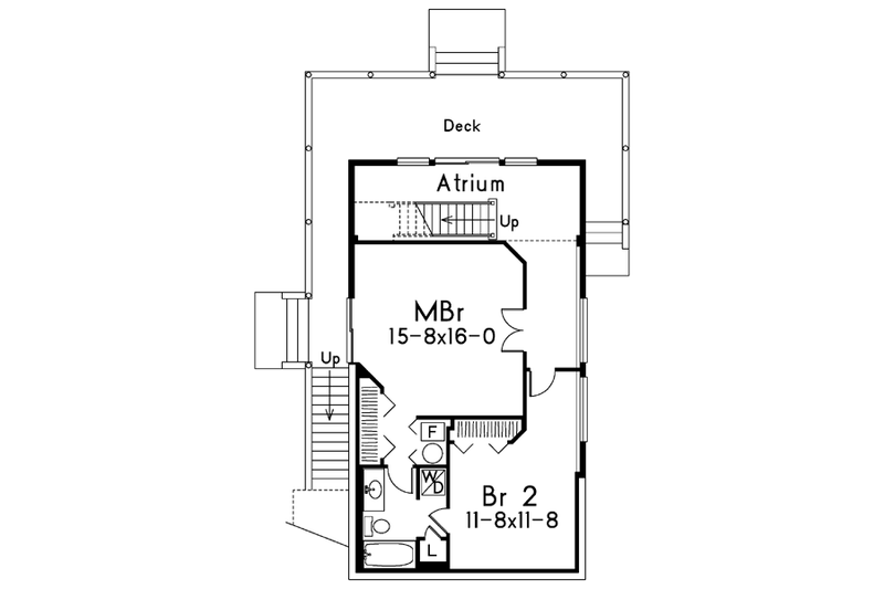 Architectural House Design - Floor Plan - Lower Floor for Cottage House Plan #57-164 - 2 bed, 1.5 bath