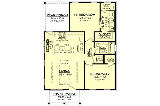 Floor Plan - Main Floor for Country House Plan #430-317 - 2 bed, 2 bath
