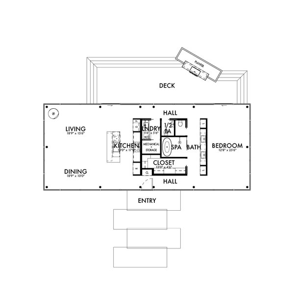 Modern Floor Plan - Main Floor Plan #80-225