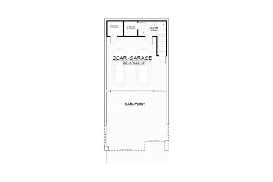 Floor Plan - Lower Floor for Contemporary House Plan #1066-298 - 2 bed, 2 bath