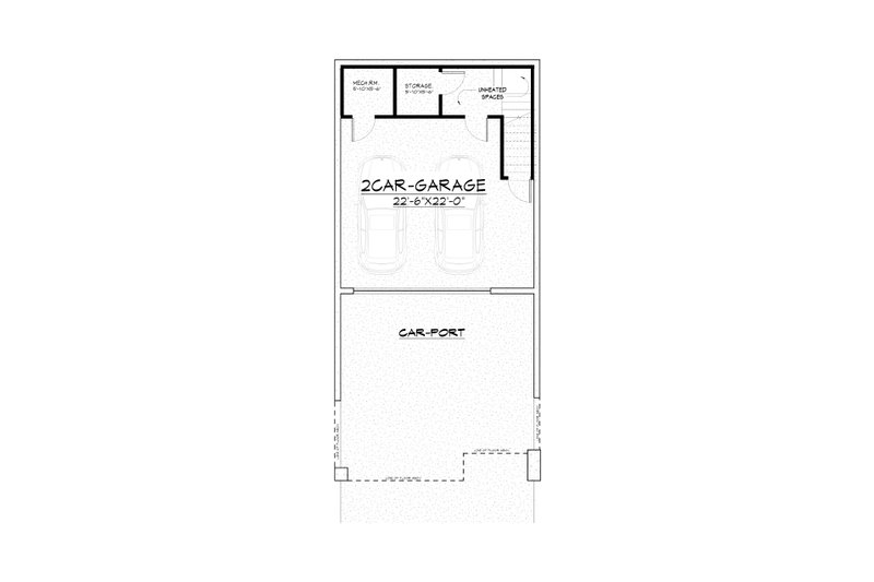 Home Plan - Floor Plan - Lower Floor for Contemporary House Plan #1066-298 - 2 bed, 2 bath