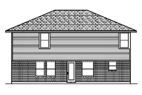 Exterior - Rear Elevation for Traditional House Plan #84-360 - 3 bed, 2.5 bath