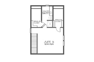 Floor Plan - Upper Floor for Craftsman House Plan #423-51 - 2 bed, 2 bath