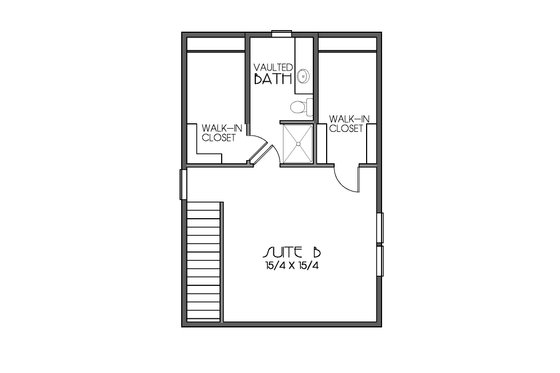 Floor Plan - Upper Floor for Craftsman House Plan #423-51 - 2 bed, 2 bath