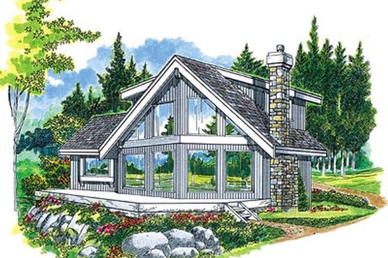 Exterior - Front Elevation for Modern House Plan #47-324 - 3 bed, 2 bath