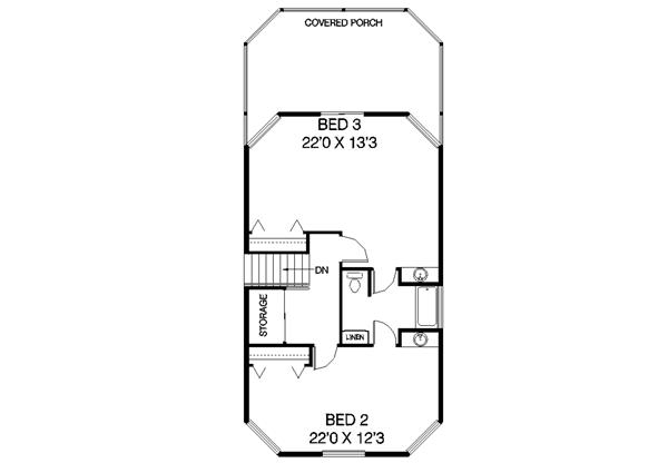 Home Plan - Traditional Floor Plan - Upper Floor Plan #60-435
