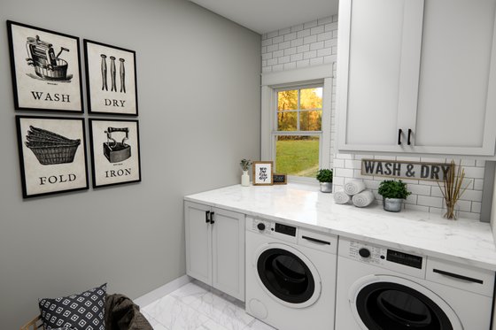 Interior - Laundry for Farmhouse House Plan #51-1455 - 3 bed, 3.5 bath