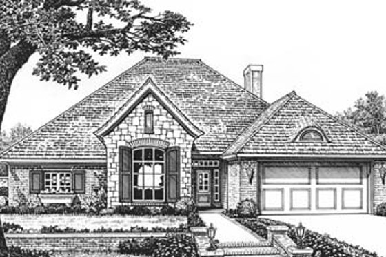 Exterior - Front Elevation for European House Plan #310-596 - 4 bed, 2.5 bath