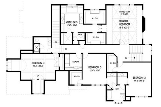 Floor Plan - Upper Floor for Traditional House Plan #56-603 - 5 bed, 4.5 bath