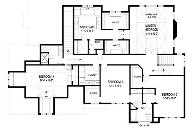 Home Plan - Floor Plan - Upper Floor for Traditional House Plan #56-603 - 5 bed, 4.5 bath