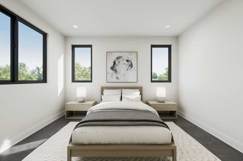 House Blueprint - Interior - Bedroom 2 for Modern House Plan #1087-1 - 4 bed, 3.5 bath