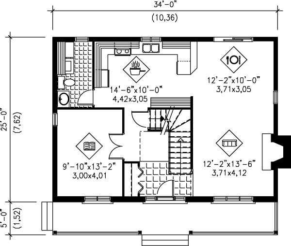 Farmhouse Floor Plan - Main Floor Plan #25-221