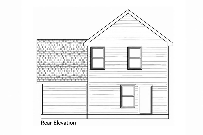 Architectural House Design - Exterior - Rear Elevation for Cottage House Plan #20-2649 - 3 bed, 3 bath