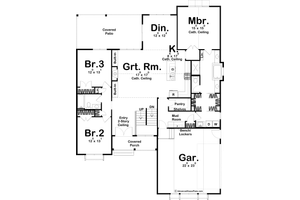 Floor Plan - Main Floor for Farmhouse House Plan #455-303 - 3 bed, 2.5 bath