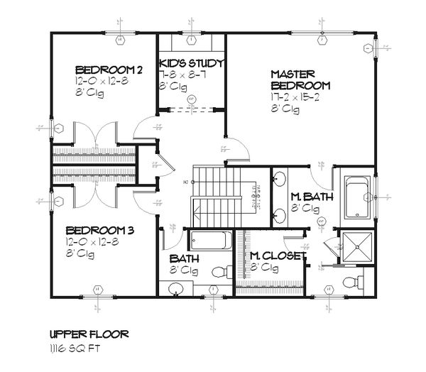 House Design - Traditional Floor Plan - Upper Floor Plan #901-24