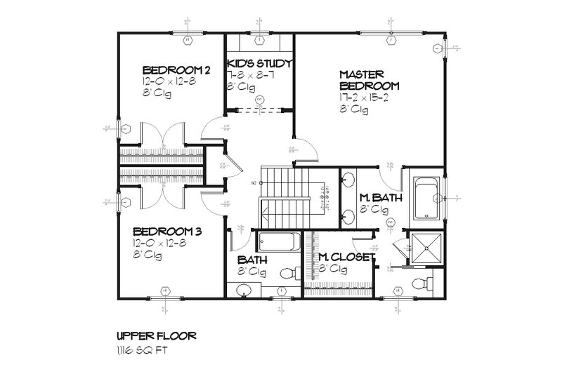 Dream House Plan - Floor Plan - Upper Floor for Traditional House Plan #901-24 - 3 bed, 2.5 bath