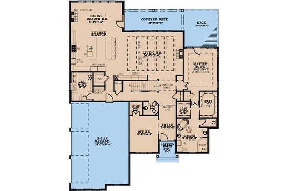 Floor Plan - Main Floor for Traditional House Plan #923-343 - 5 bed, 4.5 bath