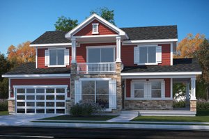 House Blueprint - Farmhouse Exterior - Front Elevation Plan #1073-28
