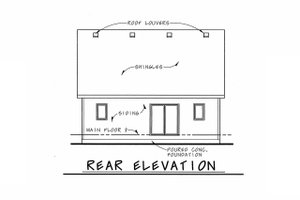 Exterior - Rear Elevation for Traditional House Plan #20-1698 - 2 bed, 2 bath