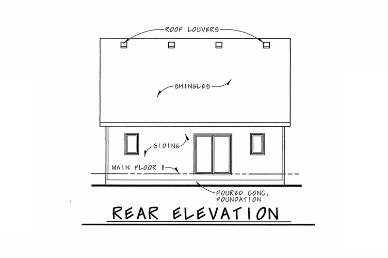 Dream House Plan - Exterior - Rear Elevation for Traditional House Plan #20-1698 - 2 bed, 2 bath