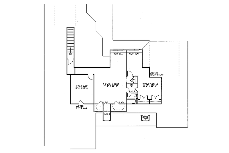 Architectural House Design - Floor Plan - Upper Floor for Southern House Plan #17-230 - 4 bed, 3.5 bath