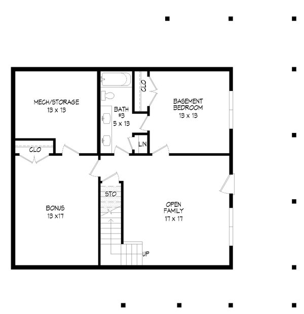 House Plan Design - Traditional Floor Plan - Lower Floor Plan #932-474