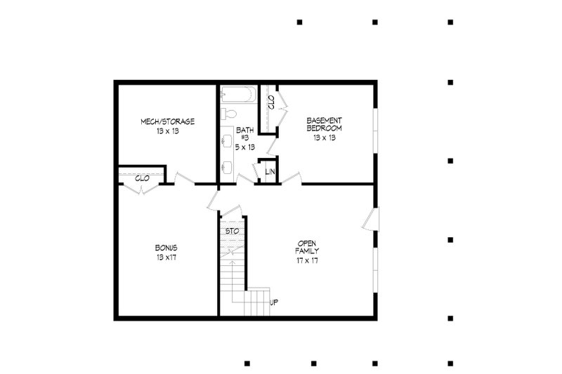 House Blueprint - Floor Plan - Lower Floor for Traditional House Plan #932-474 - 3 bed, 2.5 bath