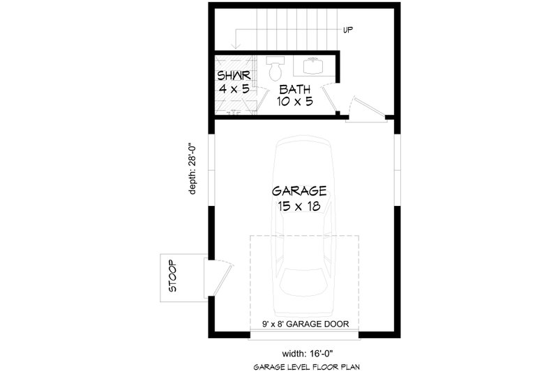Home Plan - Floor Plan - Main Floor for Farmhouse House Plan #932-1068, 1 bath