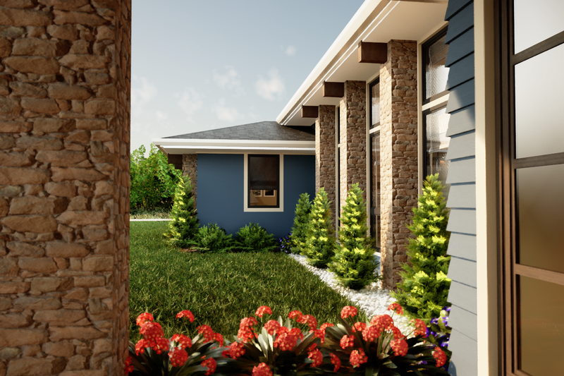 Architectural House Design - Exterior - Front Elevation 2 for Prairie House Plan #48-1069 - 4 bed, 3.5 bath
