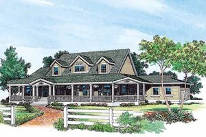 Country Exterior - Front Elevation Plan #72-183