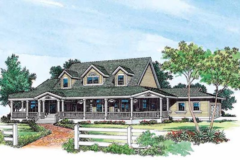 Home Plan - Country Exterior - Front Elevation Plan #72-183