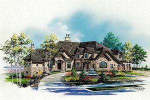Dream House Plan - European Exterior - Front Elevation Plan #5-454