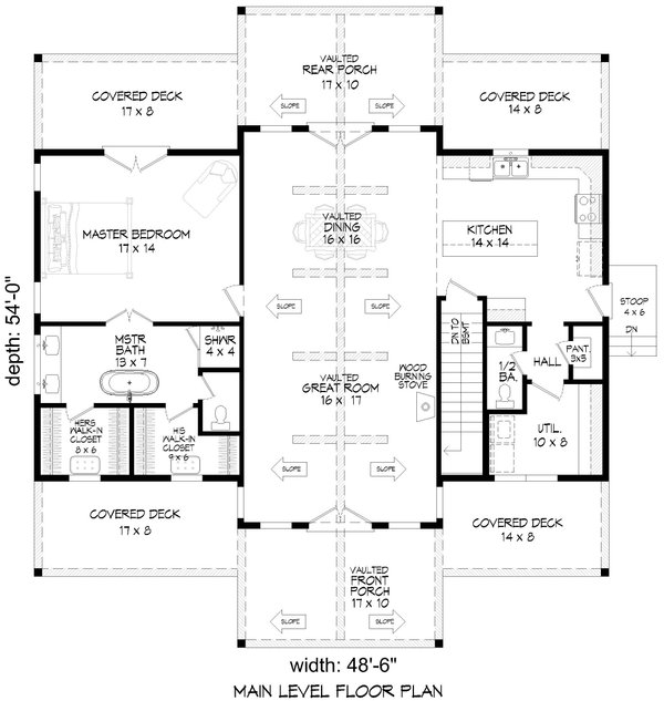 Dream House Plan - Craftsman Floor Plan - Main Floor Plan #932-1085