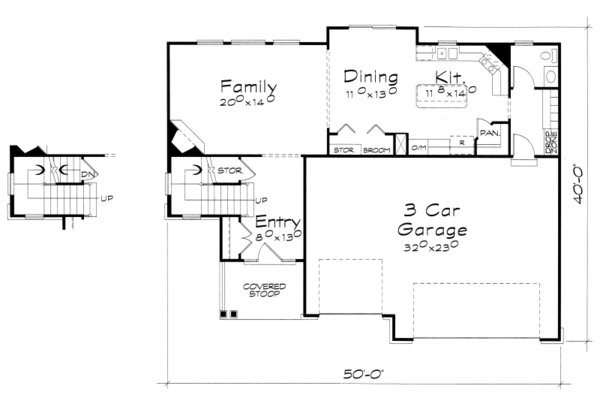 Architectural House Design - Traditional Floor Plan - Main Floor Plan #20-2112