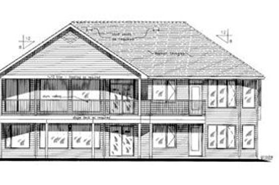 Exterior - Rear Elevation for Cottage House Plan #18-315 - 3 bed, 2 bath