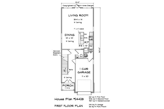 Floor Plan - Main Floor for Cottage House Plan #513-2220 - 3 bed, 2.5 bath