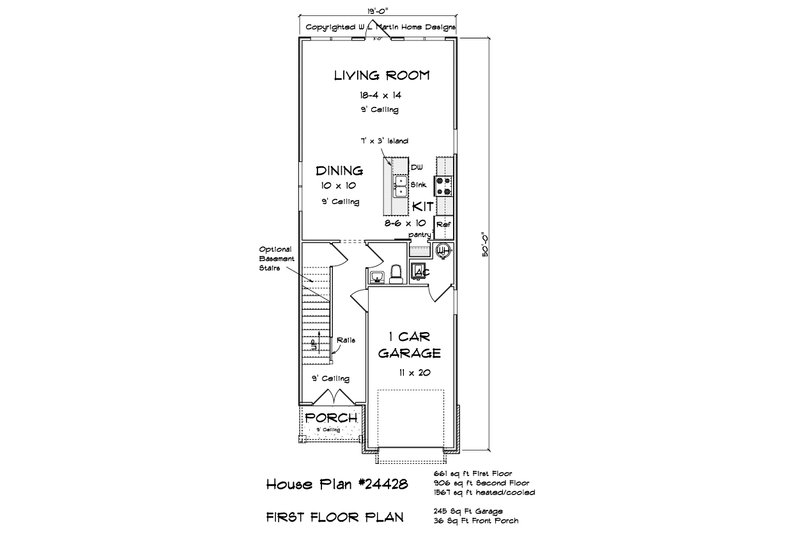 Home Plan - Floor Plan - Main Floor for Cottage House Plan #513-2220 - 3 bed, 2.5 bath