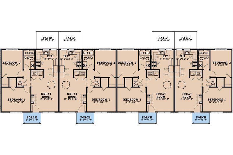 House Plan Design - Floor Plan - Main Floor for Traditional House Plan #923-397 - 2 bed, 1 bath