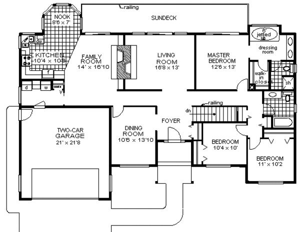 House Blueprint - Ranch Floor Plan - Main Floor Plan #18-106