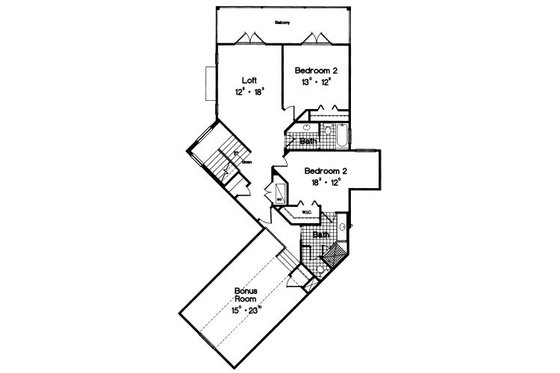 Floor Plan - Upper Floor for Colonial House Plan #417-398 - 3 bed, 3.5 bath