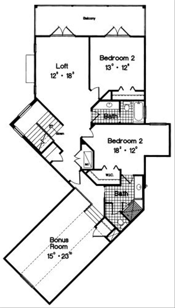 Colonial Floor Plan - Upper Floor Plan #417-398