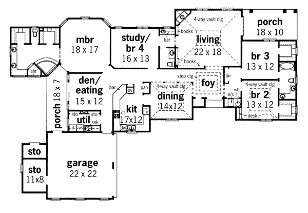 Home Plan - European Floor Plan - Main Floor Plan #45-156
