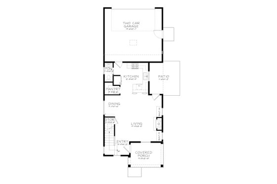 Floor Plan - Main Floor for Traditional House Plan #895-5 - 3 bed, 2.5 bath